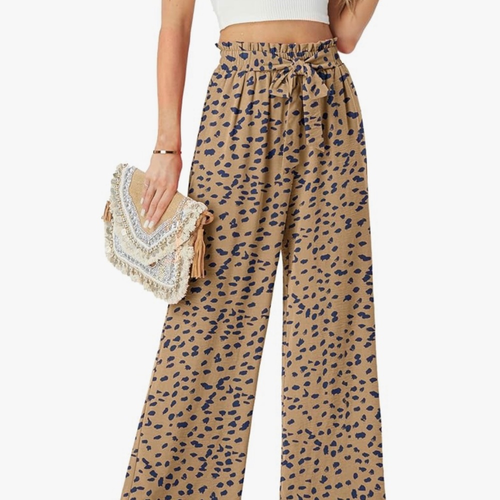 FreeOak Belted Flowy Pants